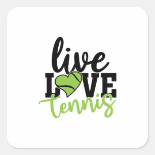 Sticker Carré Joueur de tennis   Live Love Tennis