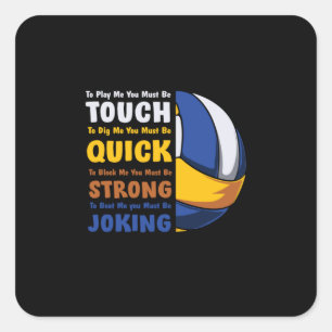 Sticker Carré Joueur de volley-ball   Vous Devez Être Forts