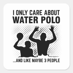 Sticker Carré Joueur du Water Polo  Idée-cadeau de l'équipe de