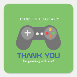 Sticker Carré Joueur fête d'anniversaire