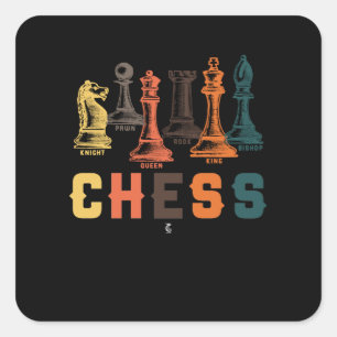 Sticker Carré Joueur principal d'échecs Pawn évêque Chevalier Re