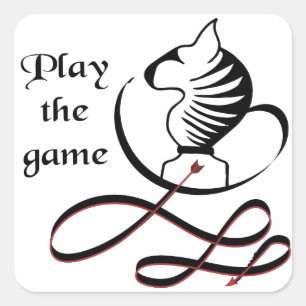 Sticker Carré Jouez au Jeu Bull Terrier