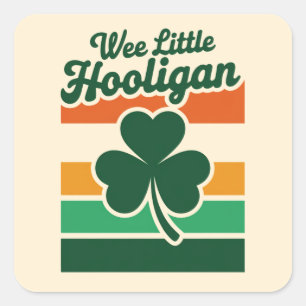 Sticker Carré Jour de la Saint Patrick Wee Little Hooligan Drôle