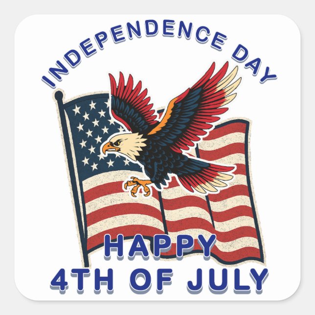 Sticker Carré Jour de l'indépendance (Devant)