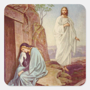 Sticker Carré Jour de résurrection de Pâques