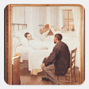 Sticker Carré Jour de visite à l'hôpital, 1889
