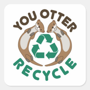 Sticker Carré Jour des terres de recyclage