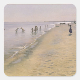 Sticker Carré Jour d'été à la plage sud de Skagen, 1884