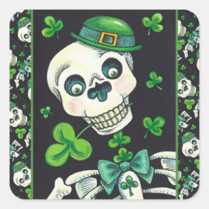 STICKER CARRÉ JOUR DU MORT LEPRECHAUN, ST. L'ÂME DE LA JOURNÉE D