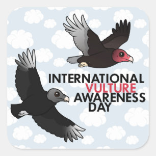 Sticker Carré Jour international de conscience de vautour