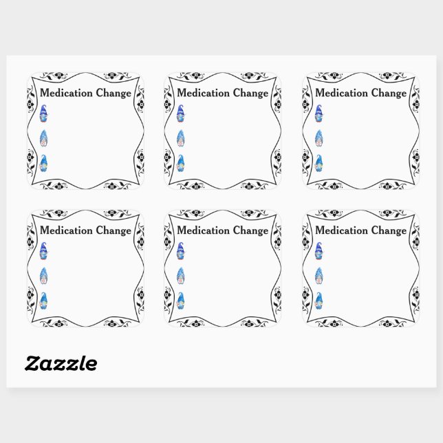 Sticker Carré Journal de santé des changements de médicaments (Feuille)