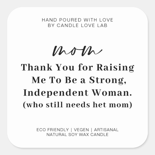 Sticker Carré JOURNÉE DE LA MÈRE AMUSANTE | Maman bougie (Devant)