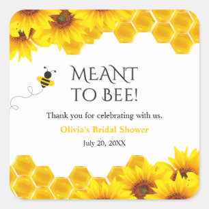 Sticker Carré Journée de mariage en nid d'abeille jaune censée ê