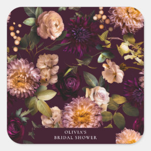 Sticker Carré Journée de mariage romantique, sombre et d'humeur 