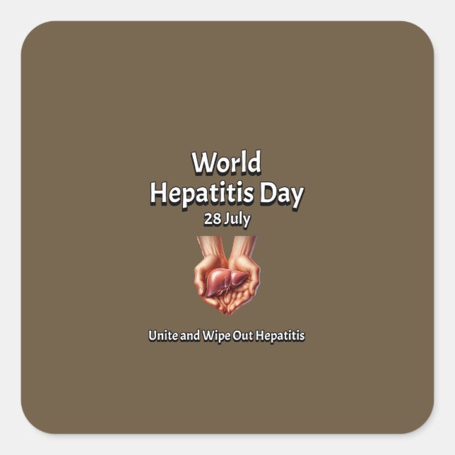 Sticker Carré Journée mondiale de l'hépatite. Unissez-vous et ér (Devant)