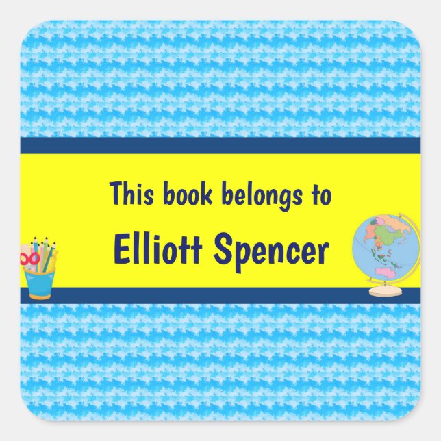 Sticker Carré Journées Scolaires Ce Livre Appartient À La Person (Devant)