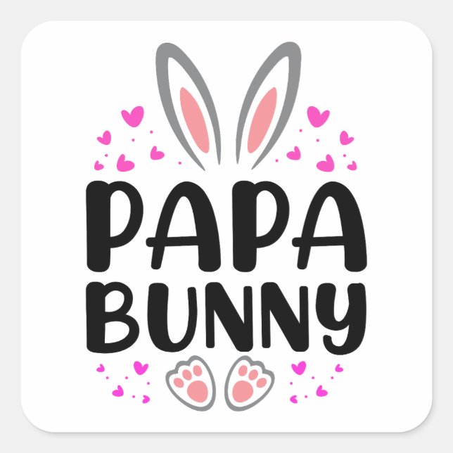 Sticker Carré Joyeuse fête de Pâques - Filles (Devant)