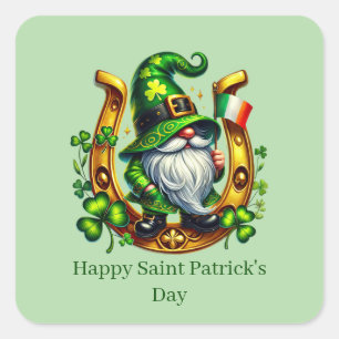 Sticker Carré Joyeuse Saint-Patrick personnalisable lutin 