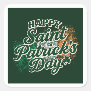 Sticker Carré Joyeuse Saint-Patrick vintage