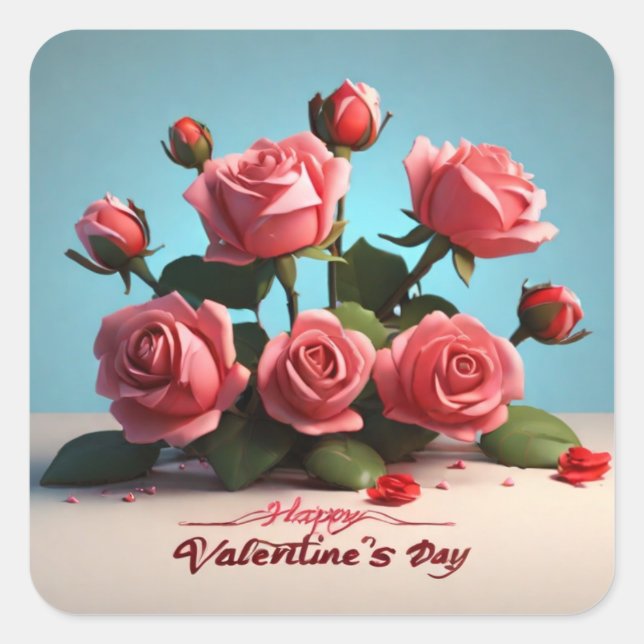 Sticker Carré Joyeuse Saint-Valentin (Devant)