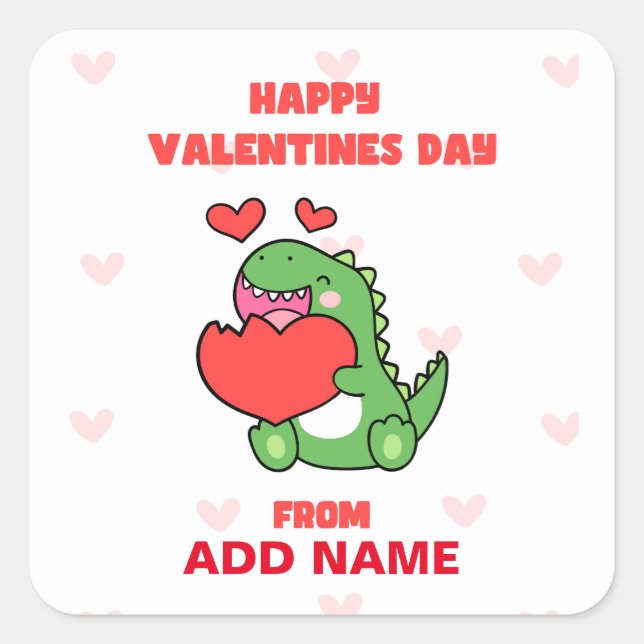 Sticker Carré Joyeuse Saint-Valentin (Devant)