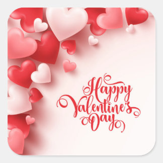 Sticker Carré joyeuse Saint Valentin