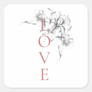 Sticker Carré Joyeuse Saint-Valentin 2023 - L'amour est l'amour
