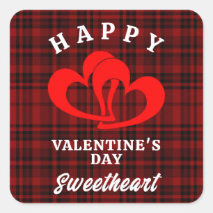 Sticker Carré Joyeuse Saint-Valentin chéri(e)