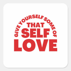Sticker Carré Joyeuse Saint Valentin - L'Amour Est La Clé Du Bon