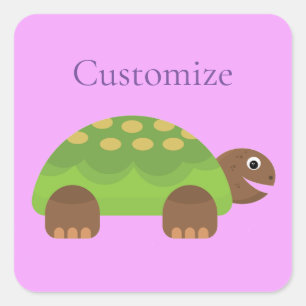 Sticker Carré Joyeuse tortue souriante Thunder_Cove