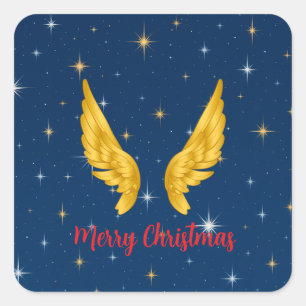 Sticker Carré Joyeuses Ailes d'Ange de Noël