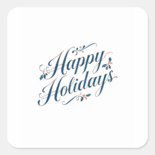 Sticker Carré Joyeuses Fêtes Joyeux Noël Famille Nouvel An