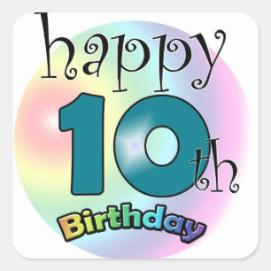 Sticker Carré Joyeux 10e anniversaire