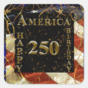 Sticker Carré Joyeux 250e anniversaire Amérique !