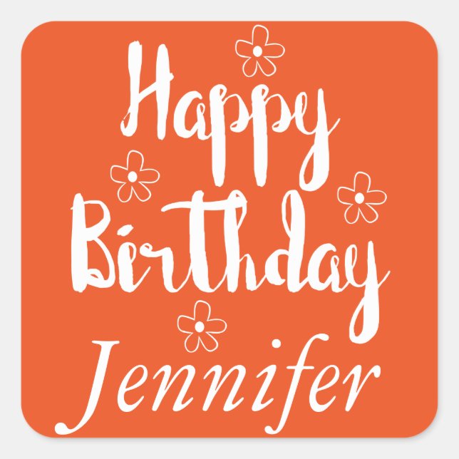 Sticker Carré Joyeux anniversaire (Devant)