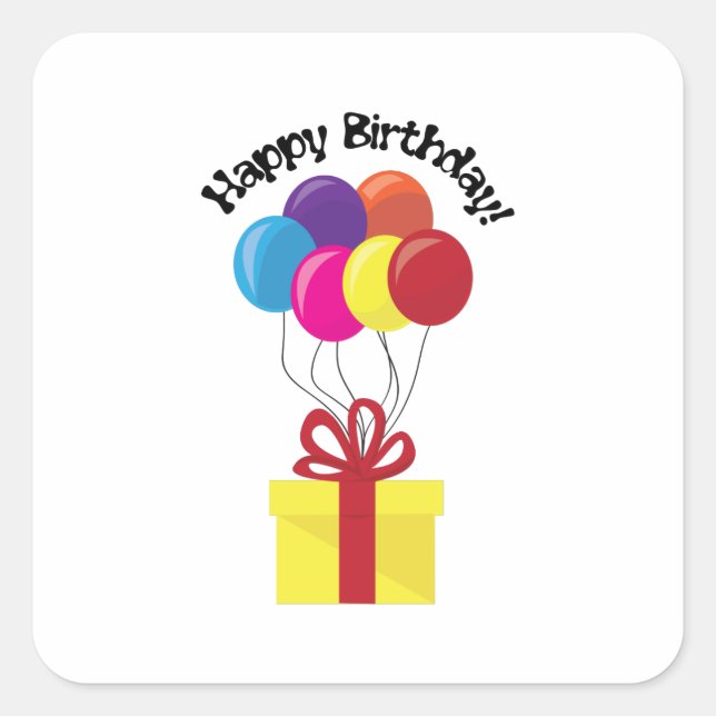 Sticker Carré Joyeux anniversaire ! (Devant)