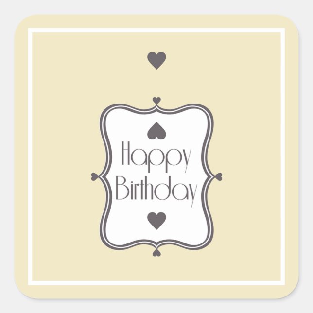 Sticker Carré Joyeux anniversaire (Devant)