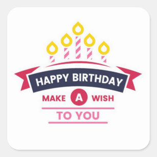 Sticker Carré Joyeux anniversaire