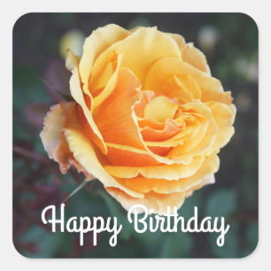 Sticker Carré Joyeux Anniversaire À propos de Face Rose #3 Stick