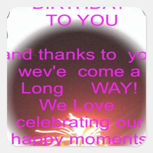 Sticker Carré Joyeux anniversaire à vous Art Imprimer (Devant)