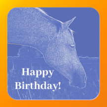 Joyeux Anniversaire Cheval Bleu tête