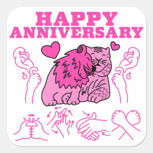 Sticker Carré Joyeux anniversaire - Conception ASL