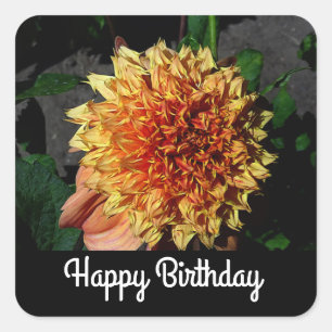 Sticker Carré Joyeux Anniversaire Dahlia Sandia Brocade #1-2 Sti