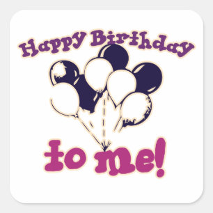 Sticker Carré Joyeux anniversaire pour moi