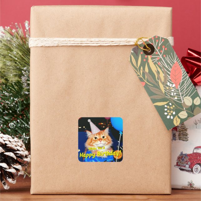 Sticker Carré Joyeux anniversaire pour toi (vacances)