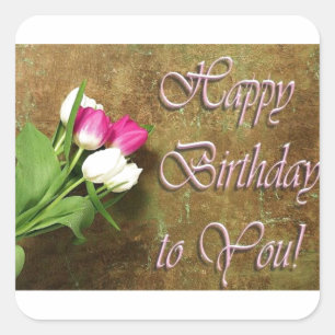 Sticker Carré Joyeux Anniversaire Pour Vous