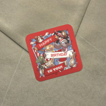 Joyeux Anniversaire Pour Vous Fans Animaux Rouge &