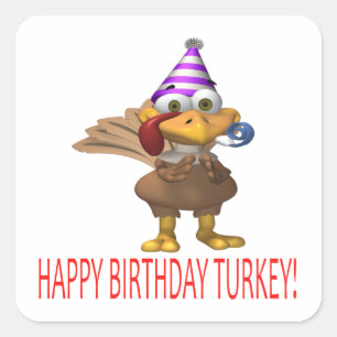 Sticker Carré Joyeux anniversaire Turquie