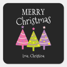 Joyeux Arbres roses de Noël personnalisés