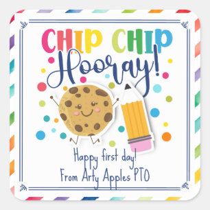 Sticker Carré Joyeux biscuit du premier jour de l'école